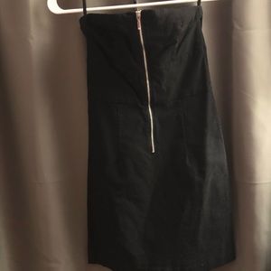 Black zipper up bodycon dress